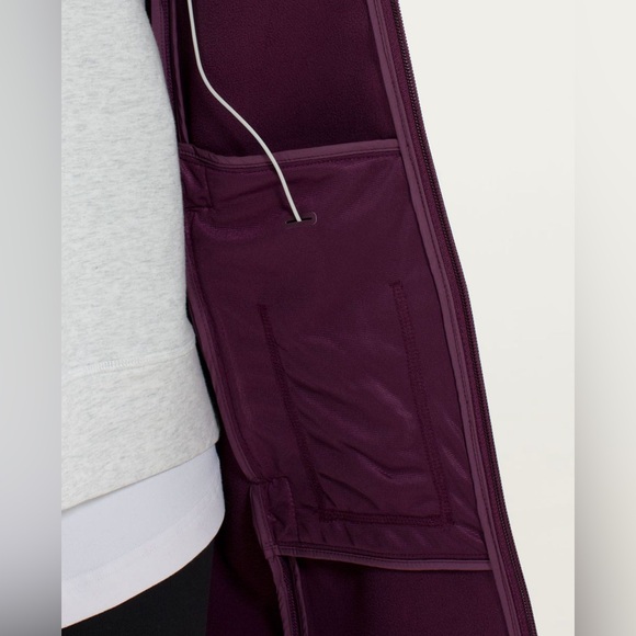 Lululemon City Softshell Tweed Plum Purple Hooded Fleece Lined Coat EUC Size 4 - Picture 4 of 15